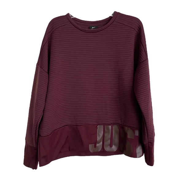 Nike Burgundy Long Sleeves Pullover Sweatshirt Size S - Picture 1 of 9